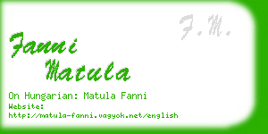 fanni matula business card